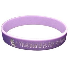 Light Purple "This Hand Is For Petting Cats" Silicone Bracelet, Rubber Wristband